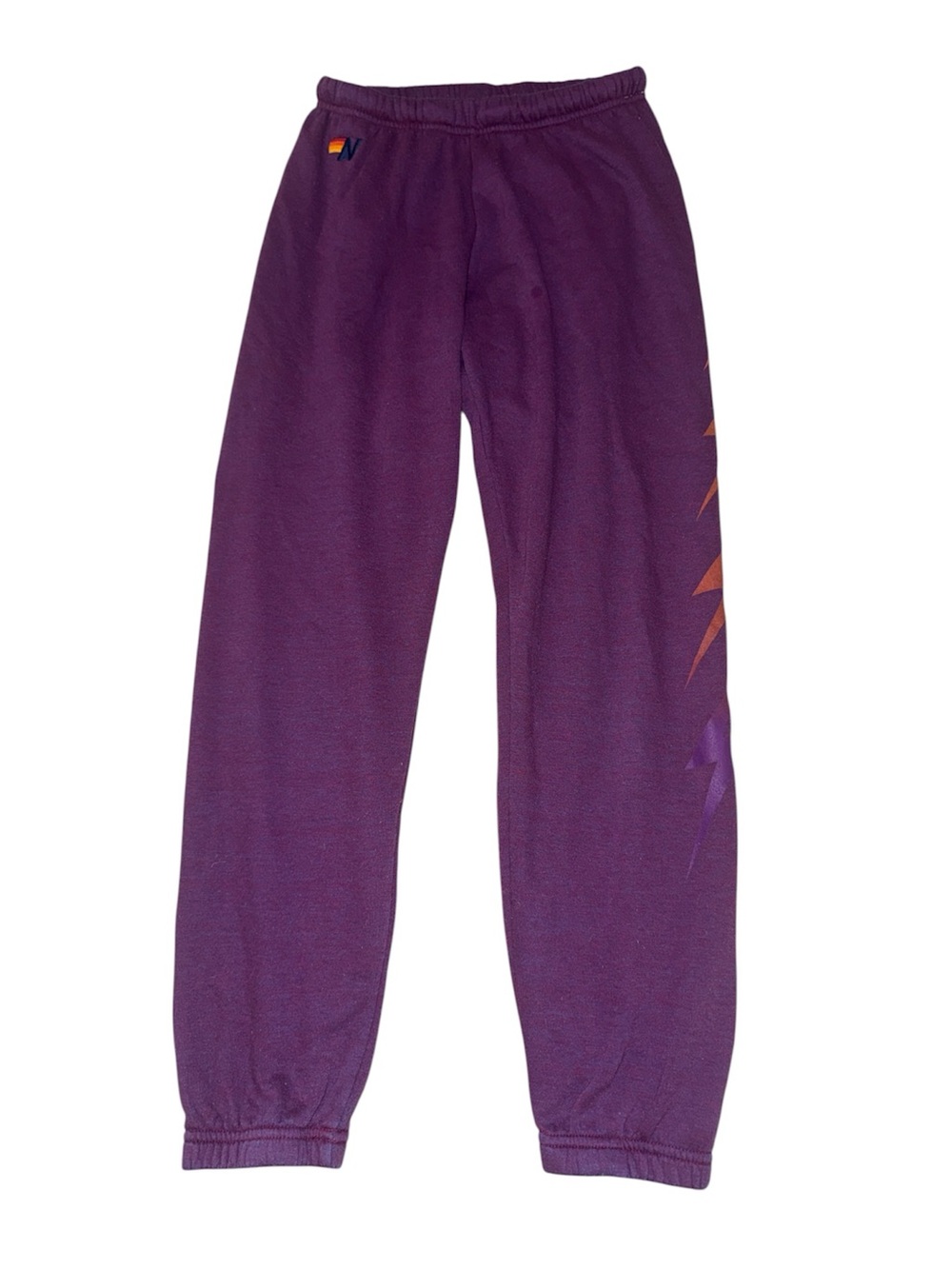 Women's Aviator Nation Lightening Bolt Fade Repeat sweatpants Plum Purple size S